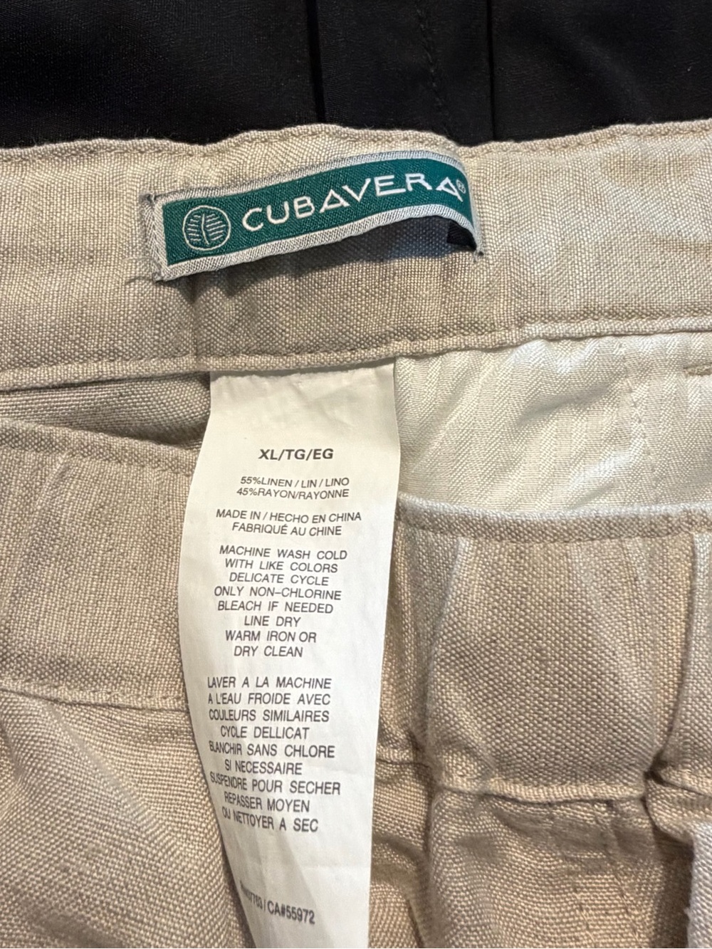 Cubavera Beige Drawstring Linen-Blend Chinos - Picture 5 of 5
